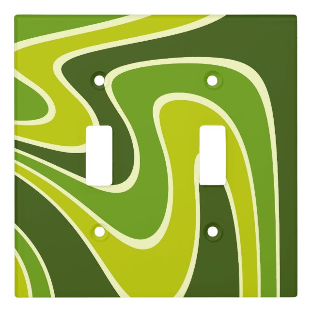70s Retro Abstract Lava Design Light Switch Cover (Front)