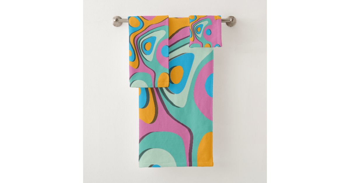 70s retro bath towel set Zazzle
