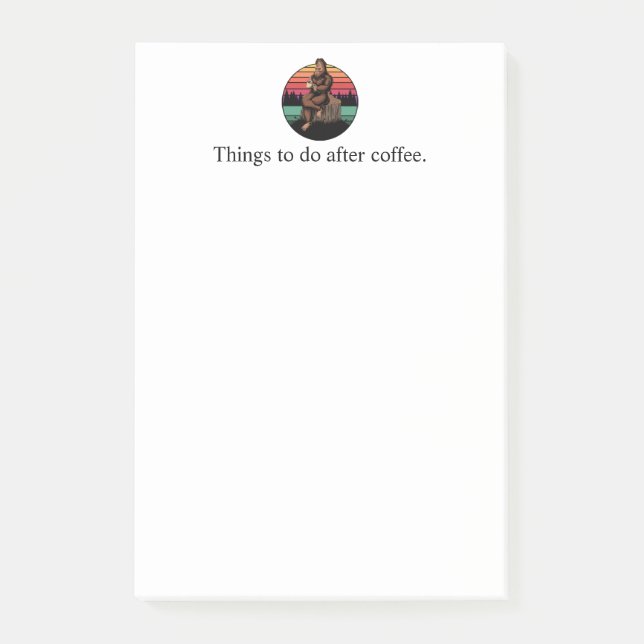 70s Retro Bigfoot & Coffee Post-it Notes (Front)