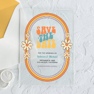 70s Retro Colorful Groovy Wedding Save the Date