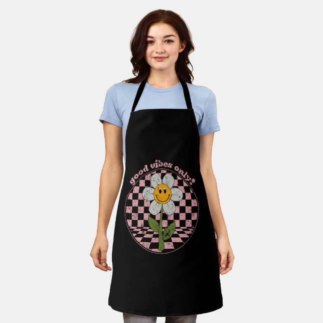 70's Retro Daisy | Good Vibes Only Apron (Worn)