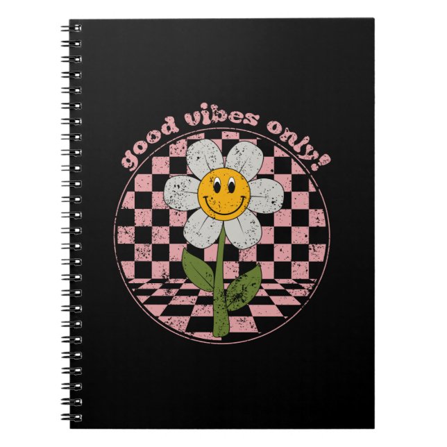 70's Retro Daisy | Good Vibes Only Notebook (Front)
