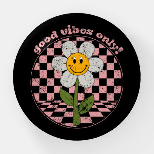 70's Retro Daisy   Good Vibes Only Paperweight