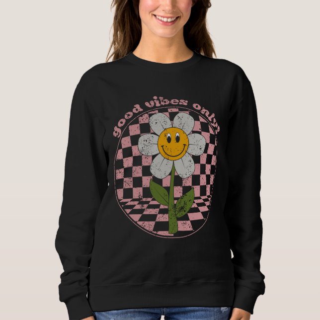 70's Retro Daisy | Good Vibes Only Sweatshirt (Front)