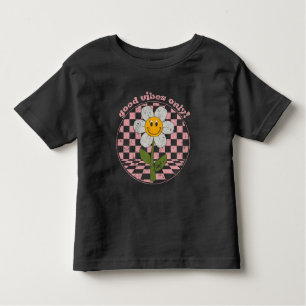 70's Retro Daisy Good Vibes Only Toddler T-shirt