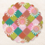 70s retro daisy green coaster