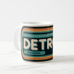 70s Retro Detroit Michigan Vintage Coffee Mug