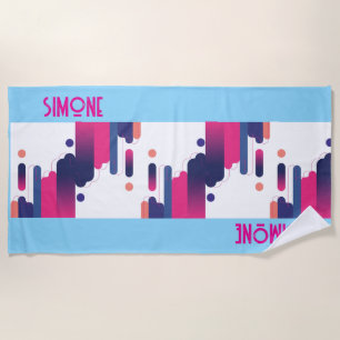70s Retro Drops Create your own - Custom Name Beach Towel