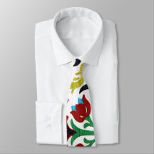 70's Retro Floral Tie | Primary Color Floral Ties