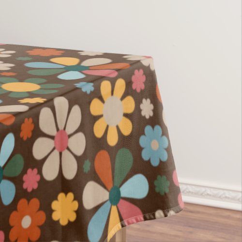 70s Retro Flower Pattern Tablecloth
