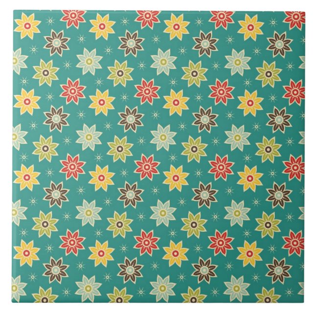 70s Retro Flower Pattern Tile (Front)