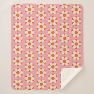 70s Retro flower power pattern backgroundretro, 70 Sherpa Blanket