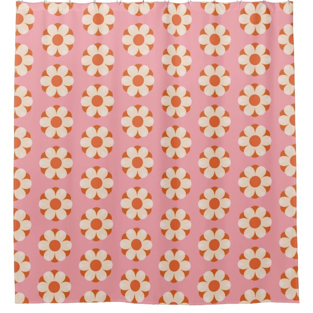 70s Retro flower power pattern backgroundretro, 70 Shower Curtain (Front)
