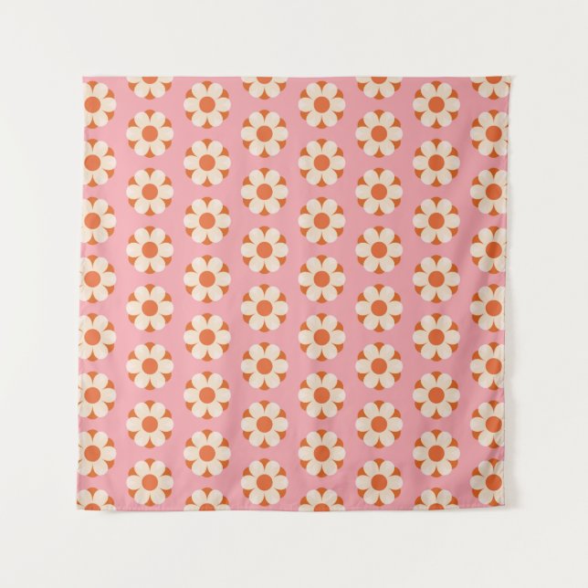 70s Retro flower power pattern backgroundretro, 70 Tapestry (Front)