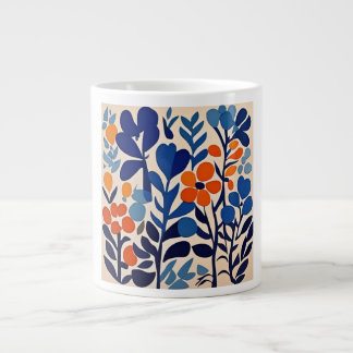 70's retro flowers giant coffee mug