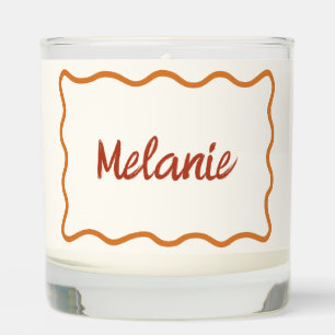 70s Retro Fun Wavy Border Custom Handwritten Name Scented Candle