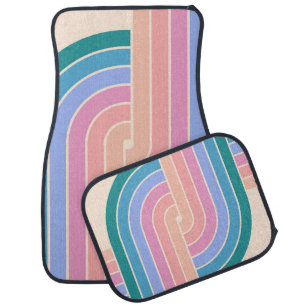 70s Retro Geometric Design Car Floor Mat
