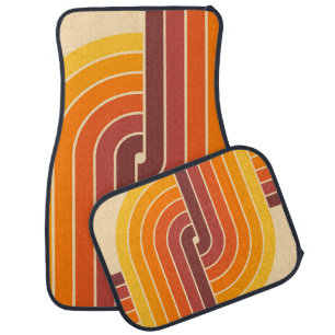 70s Retro Geometric Design Car Floor Mat