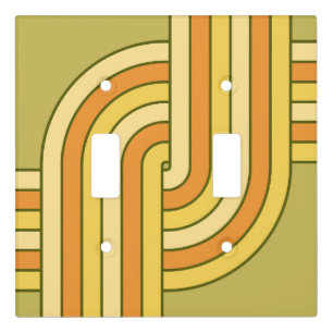 70s Retro Geometric Design Light Switch Cover