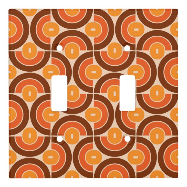 70s Retro Geometric Design Light Switch Cover (Front)