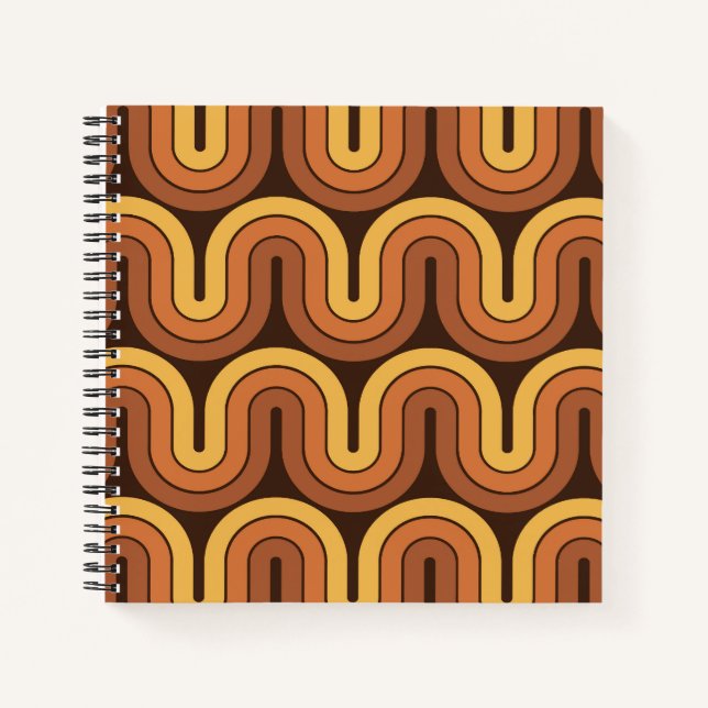 70s Retro Geometric Design Notebook (Front)