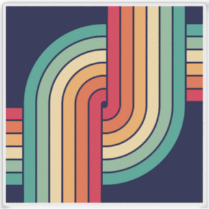 70s Retro Geometric Design Sticker