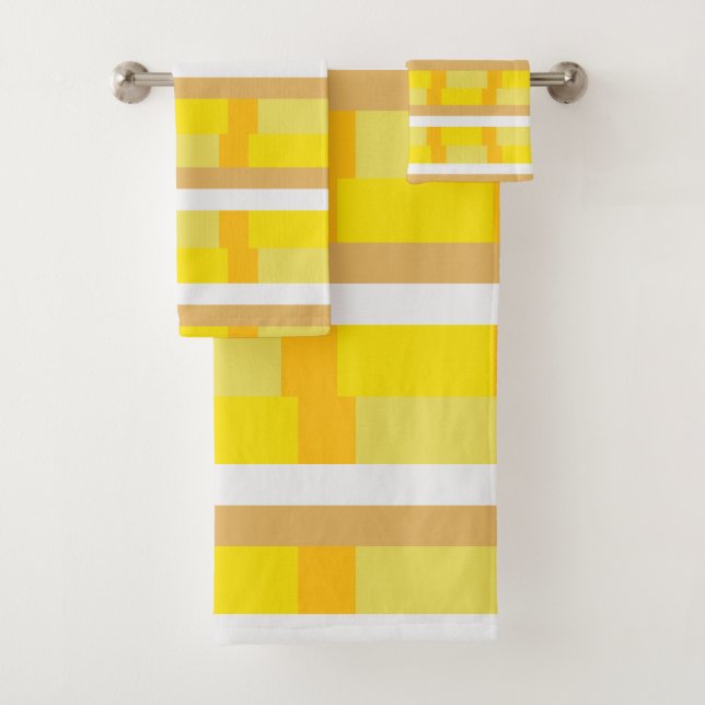 70s Retro Geometric Seventies 70s Bath Towel Set (Insitu)