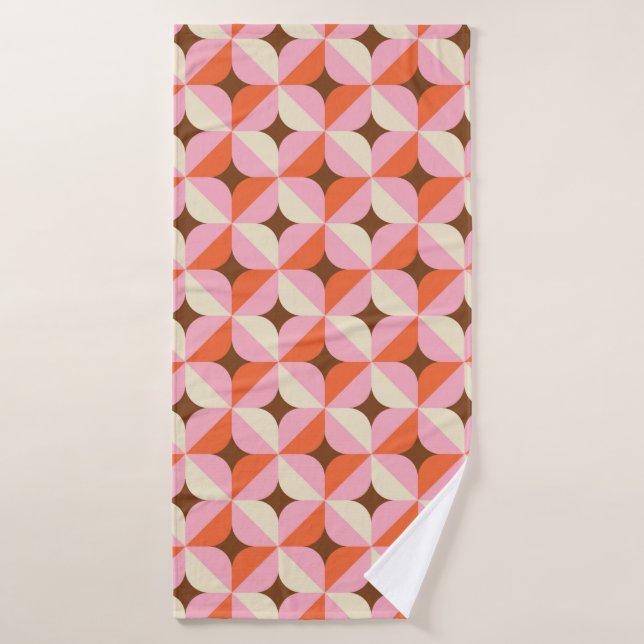 70s Retro Geometric Vintage Pattern Bath Towel (Bath Towel)