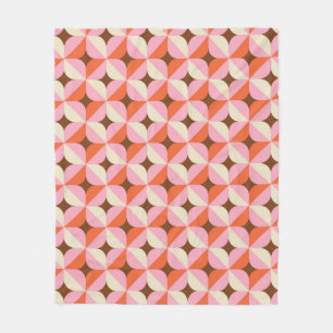 70s Retro Geometric Vintage Pattern Fleece Blanket