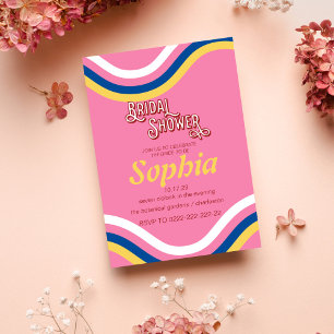 70S RETRO groovy hippie BRIDAL SHOWER Invitation