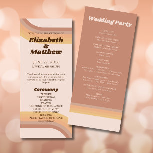 70s Retro Groovy Lines Funky Wedding Program
