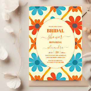 70's Retro Groovy Orange Bridal Shower Invitation