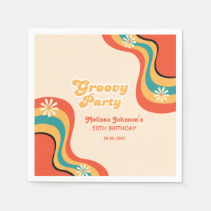 70s Retro Groovy Party Daisies Flower Birthday Napkins