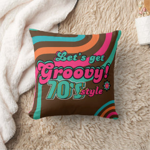 70's Retro Groovy Room Salon Party Decor Throw Pillow