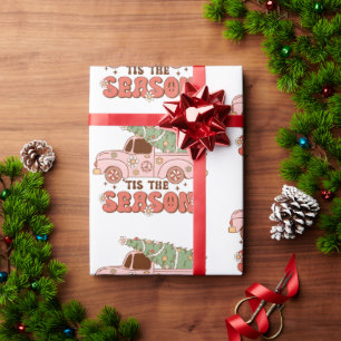 70s Retro Groovy Tis The Season Christmas Wrapping Paper
