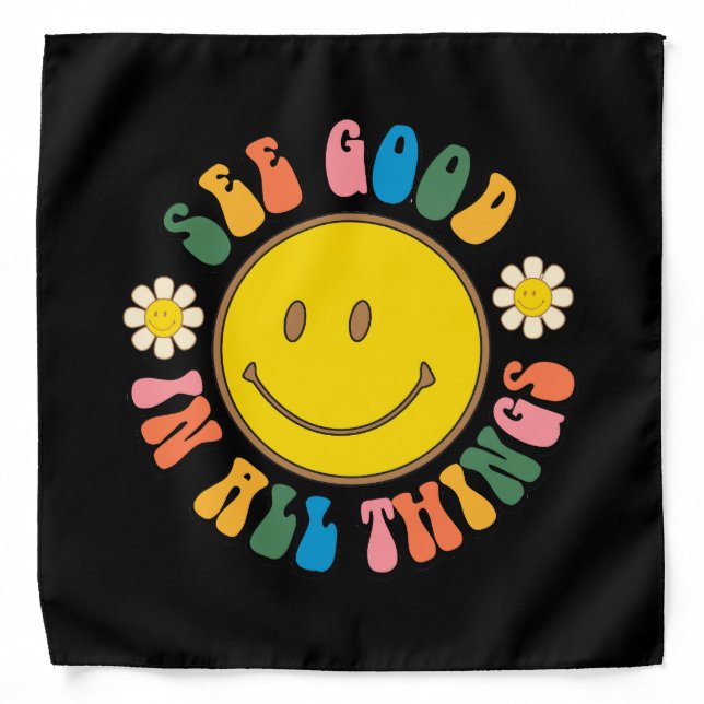 70s Retro Hippie Sublimation Bundle Bandana (Front)