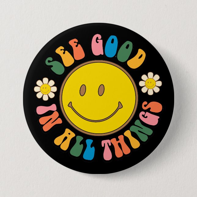 70s Retro Hippie Sublimation Bundle Button (Front)
