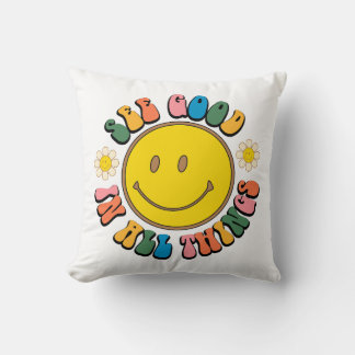 70s Retro Hippie Sublimation Bundle Throw Pillow