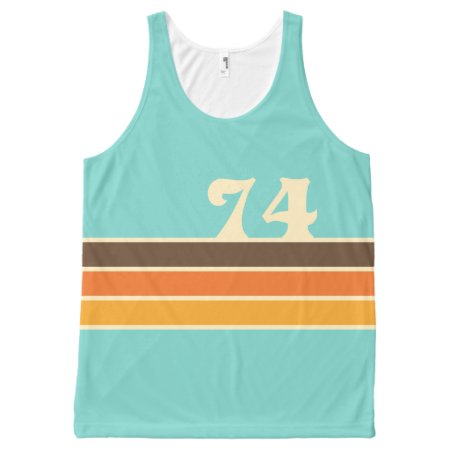 70's Retro Inspired Beach Chest Stripes All-over-print Tank Top