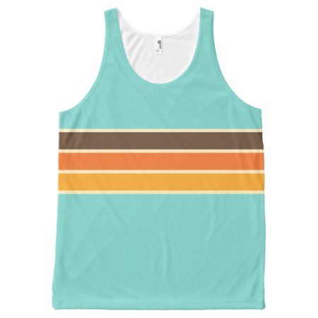 70's Retro Inspired Beach Chest Stripes All-over-print Tank Top