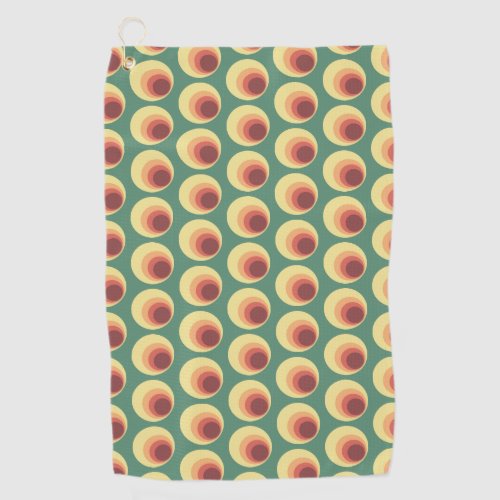 70s Retro Inspired Circle Pattern Golf Towel