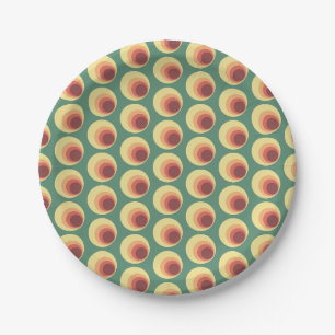 70's Retro Inspired Circle Pattern Paper Plates