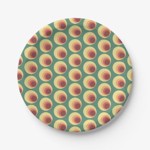 70s Retro Inspired Circle Pattern Paper Plates