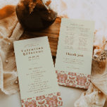 70s Retro Inspired Orange Wedding Program 