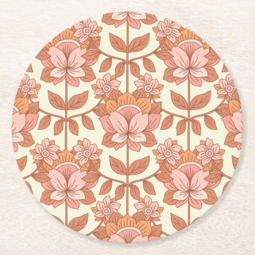 70s Retro Inspired  Round Paper Coaster