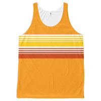 70's Retro Inspired Summer Color Chest Stripes All-Over-Print Tank Top