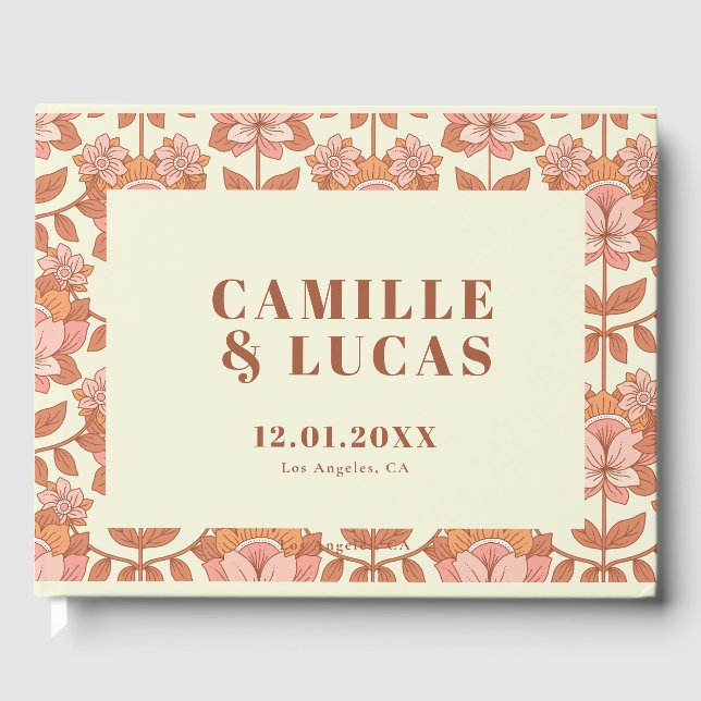 70s Retro Inspired Wedding Guest Book (Front)