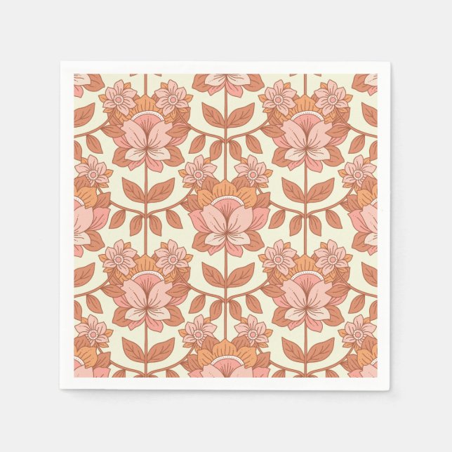 70s Retro Inspired Wedding Napkins (Front)