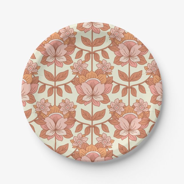 70s Retro Inspired Wedding Paper Plates (Front)