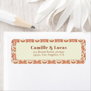 70s Retro Inspired Wedding Return Adress Label